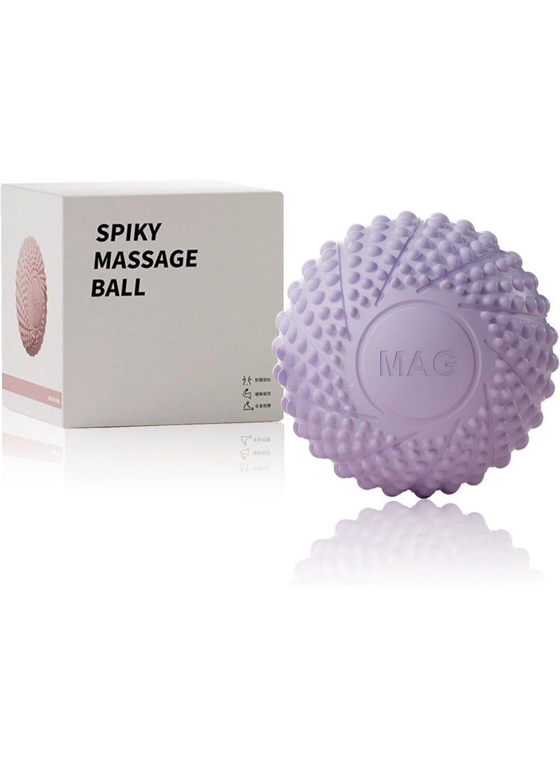 1Pcs 6.5cm Massage Balls for Myofascial Release Trigger Point Therapy, Lacrosse Massage Balls with 3D Points Magnetic Therapy Suitable for Back, Neck, Shoulders (Purple) - Image 1